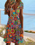 HARPER™ | Colourful Dress With Abstract Print