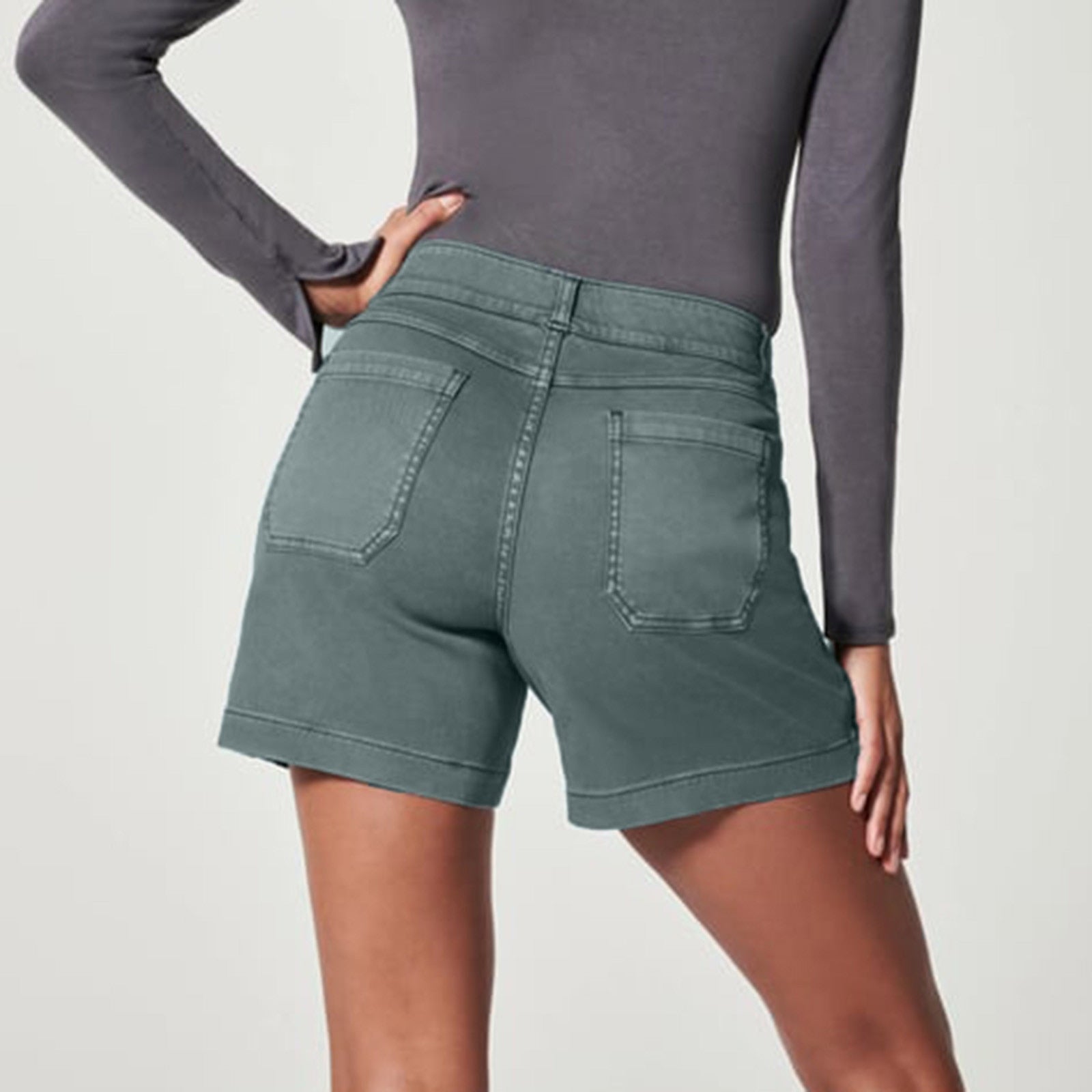 KINSLEY - Stretch Pull-On Denim Shorts