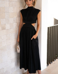 Aria™ | Elegant Waist Cut Out Dress With Pockets