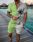 Coconut Tree Polo Shirt And Shorts Co-Ord