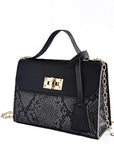 Fiorenza™ | Snakeskin Print Chain Bag