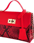 Fiorenza™ | Snakeskin Print Chain Bag