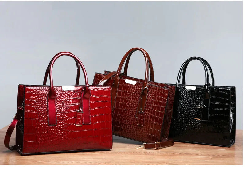 Fiorenza™ | Luxury Crocodile Pattern Tote Bag