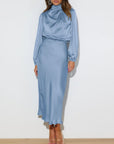 ALESSIA™ | Elegant Silk Dress with Long Sleeves