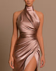 ALESSIA™ | Elegant Silk Dress with a Slit