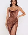 ALESSIA™ | Silk Maxi Dress with Corset